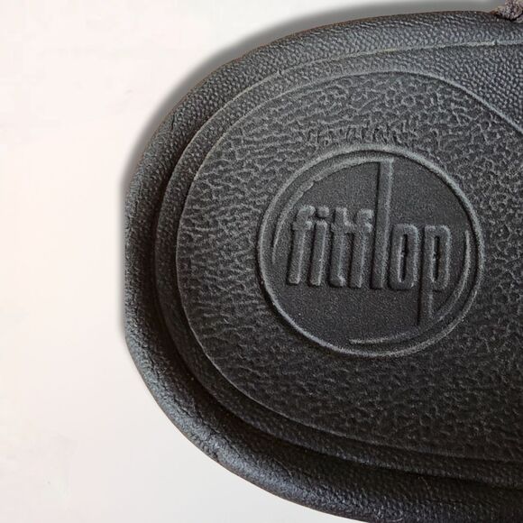 Fitflop Black Chunky Wedge Thong Sandal 8 Comfort - Picture 6 of 10